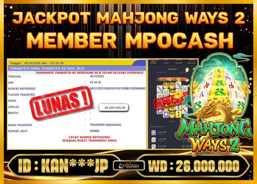 MPOCASH JACKPOT MAHJONG WAYS 2